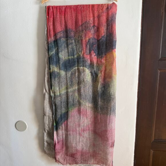 MARTYN THOMPSON | OOAK Linen Hand Dyed Scarf Shawl Wrap - Picture 3 of 9